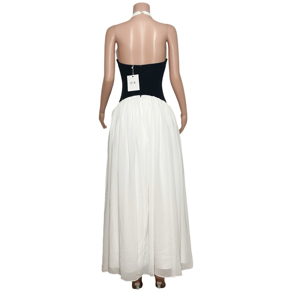 LEAU Harlowe Contrast Corset Maxi Dress, White, Medium - Picture 9 of 13